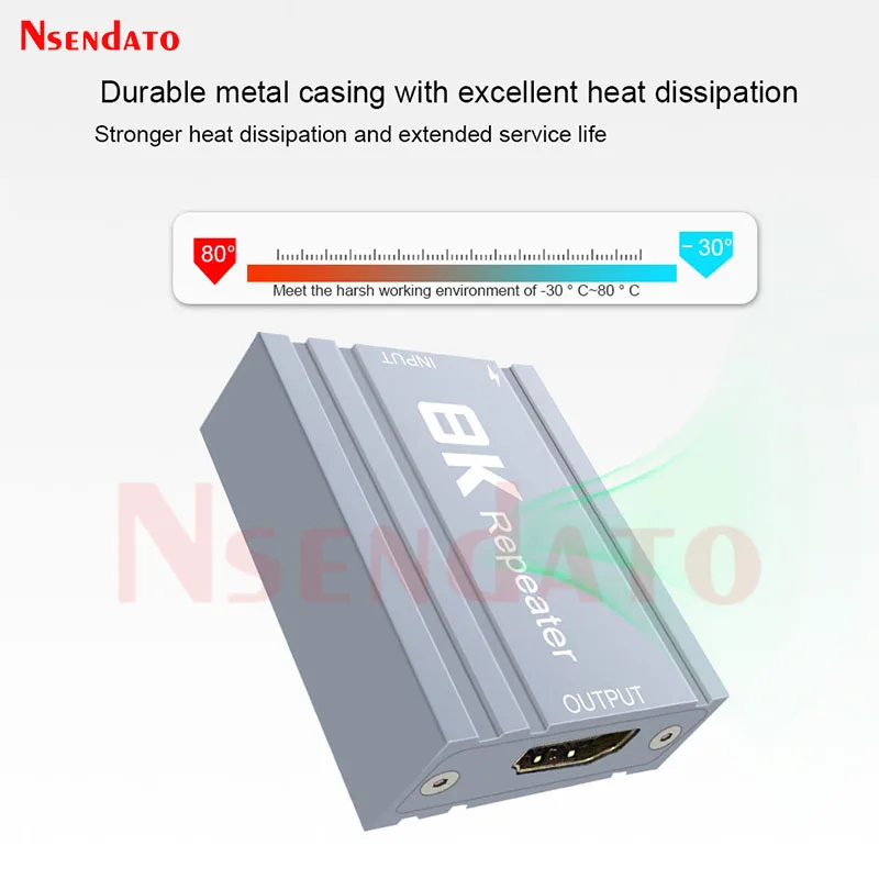 Rozdzielacz i wzmacniacz sygnału HDMI 2.1, 20M, 8K, 1080P@60HZ, 4K, adapter przedłużający, obsługa HDCP2.3, do telewizora — zdjęcie produktu 5