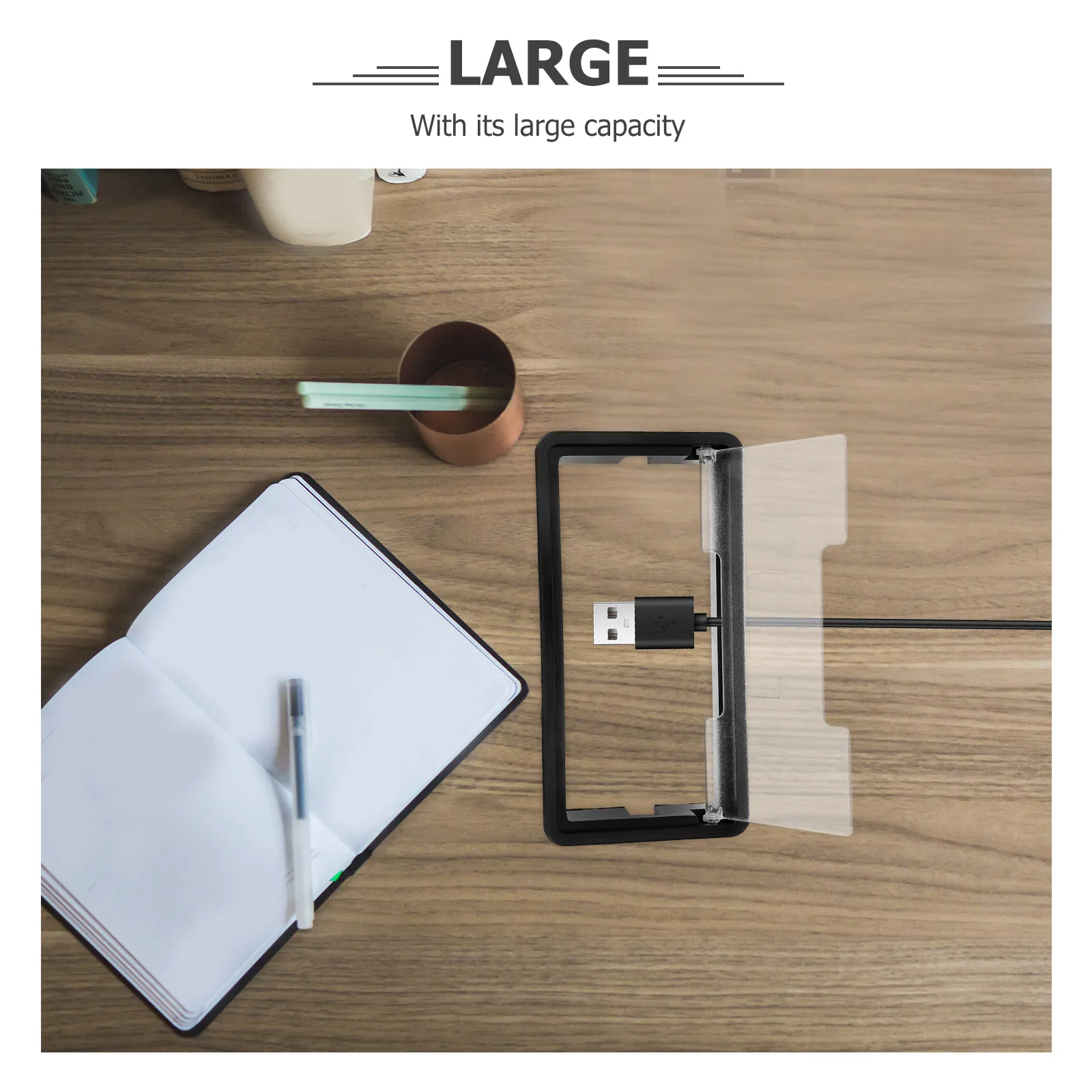 

2pcs White Grommets Wire Hole Cover Cable Square Plastic Insert Computer Table Durable Large Desktop Cable Hole Cover Capacity