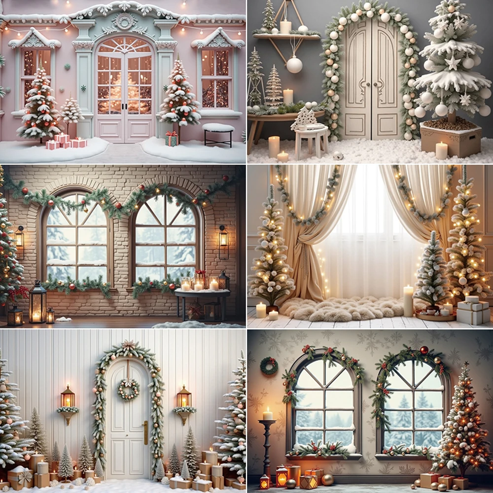 

MOON.QG Christmas 2024 Decoration Photography Backdrop New Year Window Photozone Background 2025 Xmas Tree Photo Studio Supplier