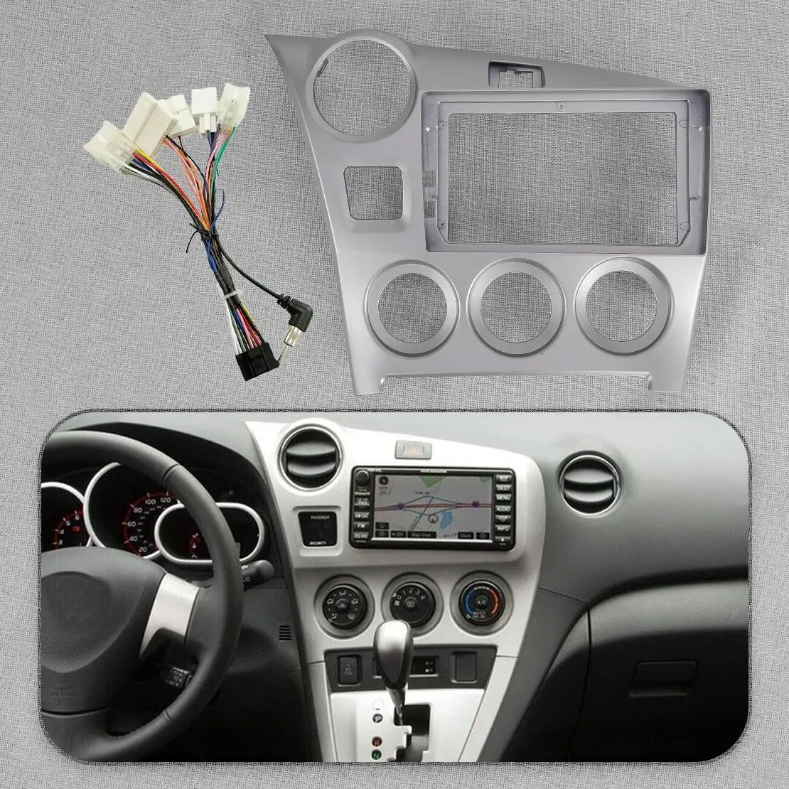 

2-диночная автомобильная стереосистема, радиоприемник, GPS Navi, лицевая панель, DVD-рамка, отделка с жгутом кабеля, подходит для Toyota MATRIX 2009-2014 LHD