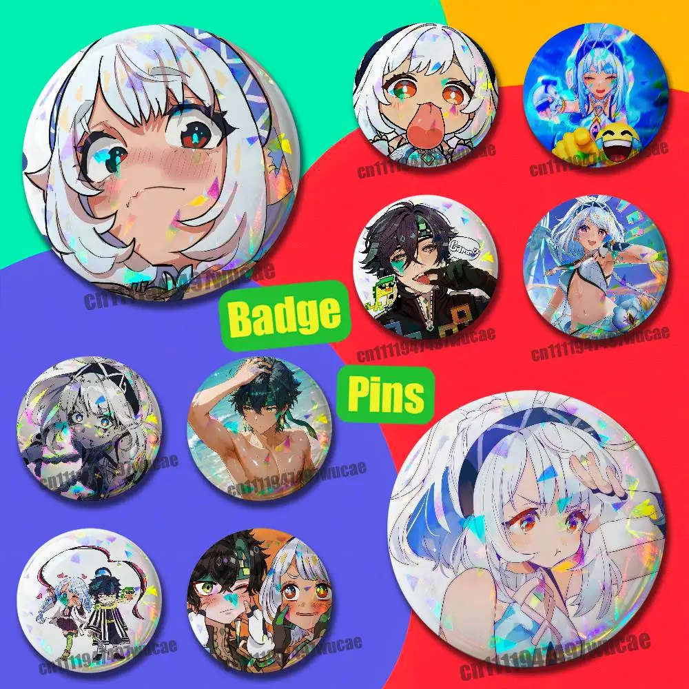 For Kinich Mualani Genshin Impact Badge Case Custom Pin Insignia Emblem Round 25mm Button Laser Film Cover