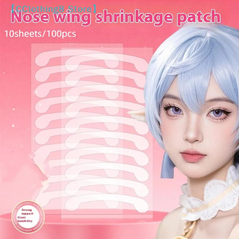 100Pcs Shrinking Nose Wing Patch Cosplay Nose Shrink Nose Stickers Invisible Slimming Thin Beauty Wings Narrow Nose Tool【AliS8】