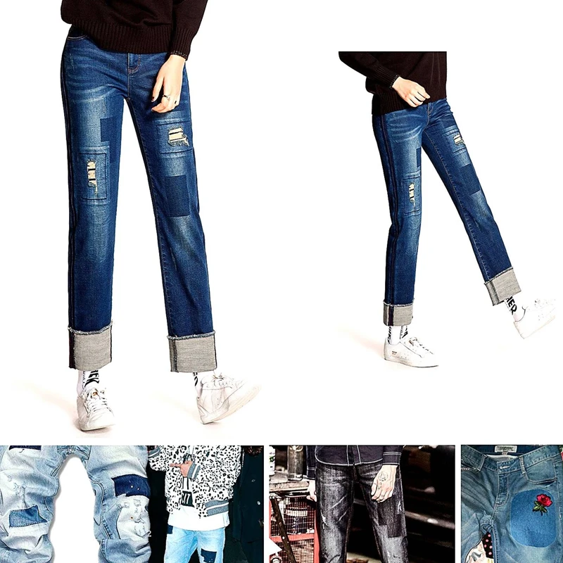 ASDS-Iron على رقع الدنيم للملابس الجينز 24 قطعة، 3 ألوان (4.9 بوصة × 3.7 بوصة)