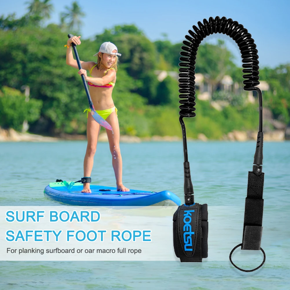 Sup Surf Board Ankle Leash Surfing Elastic Coiled Stand UP Paddle Board Leg Rope Surfboard Safety Leash Foot Rope Accessories
