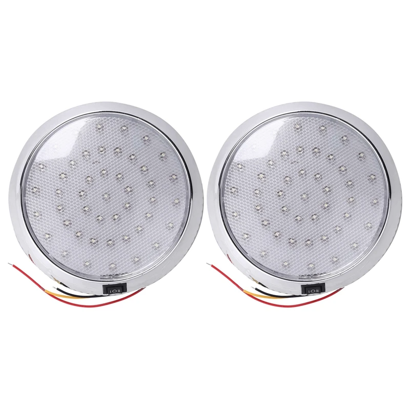 2X 12V Car Round Ceiling Dome Roof Interior Light Boat Rv Surface Ceiling Light