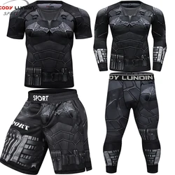 MMA Rashguard T Shirts + Pants Rash Guard Shorts BJJ Tracksuit Boxing Jerseys Muay Thai MMA Compression Men Kickboxing Sports Se