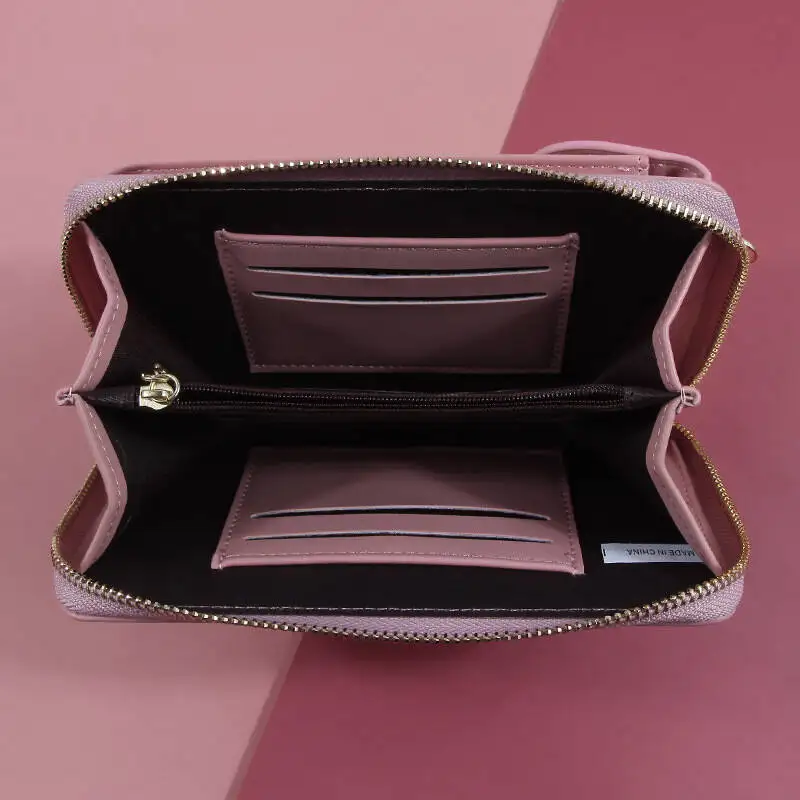 Ultra thin mini PU leather coin purse simple women's long card bag multifunctional handheld credit card holder women's wallet