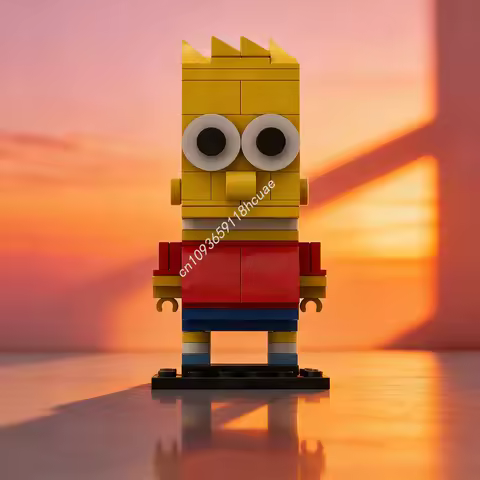 102pcs MOC Brickheadz Bart Simpson Model Building Blocks Construction Toys Assemble Creative Christmas Gift Education Idea Brick