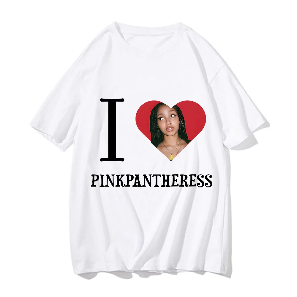 I LOVE PINKPANTHERESS Painting T-shirt Men Woman Clothes Harajuku Loose Fashion T Shirts Cotton Short Sleeve Casual T-shirts