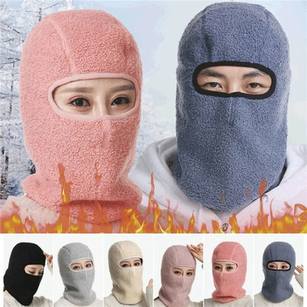 New Keep Warm Fleece Balaclava Multi Function Thicken Ski Mask Windproof Neck Scarf Hiking Outdoor Snow