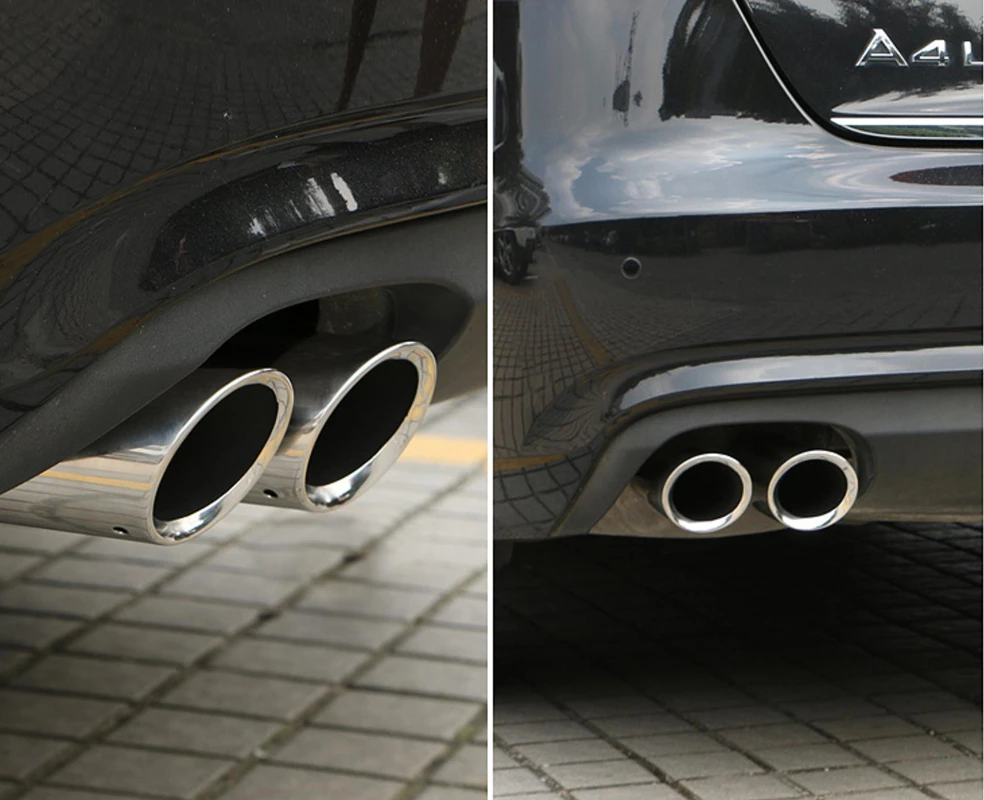 

New 2 Pcs Car Exhaust Tip Muffler Pipe Cover Auto Accessories for Audi Models A1 A3 8P 8V A4 B8 A5 Q5