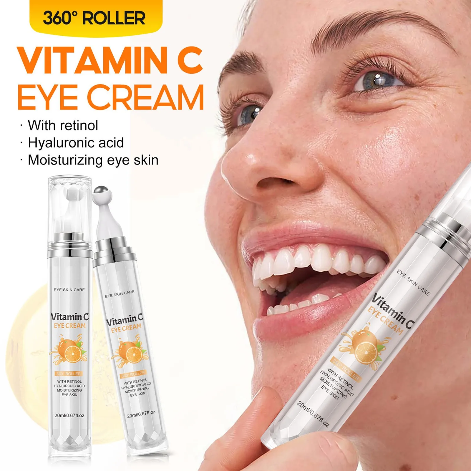 

20ml VC Moisturizing Eye Cream With Retinol Hyaluronic Moisturizing Eye Skin Vitamin Moisturizing Eye Cream Nourishes Eyes