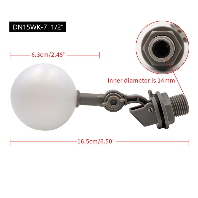 1PCS Float Ball Ventil 1/2 "of 3/4" Kunststoff Einstellbare Wasser Float Ball Ventil für Wasser Turm Wasser tank Vieh Wasser Trinker – Detail 5