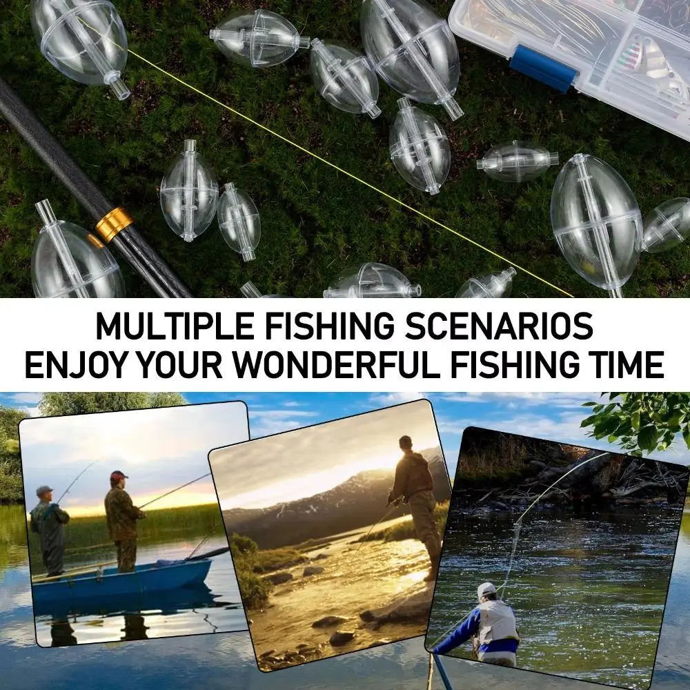 5pcs Plastic Fishing Clear Float Buoy Transparent Floating Ball Water Injection Bubble Floats Buoy Type Hollow Design