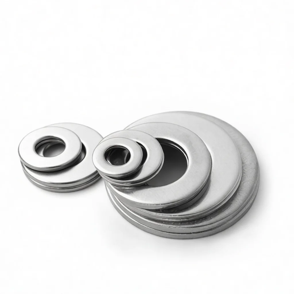 304 Stainless Steel Flat Washers Assortment Kit Hardware Fasteners Plain Gasket Ring Shim Professional Industrial Accessory