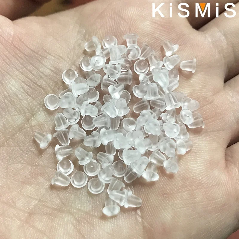 500Pcs Rubber Earring Backs Silicone Ear Plug Caps Stoppers DIY Jewelry Making Accessories Gift