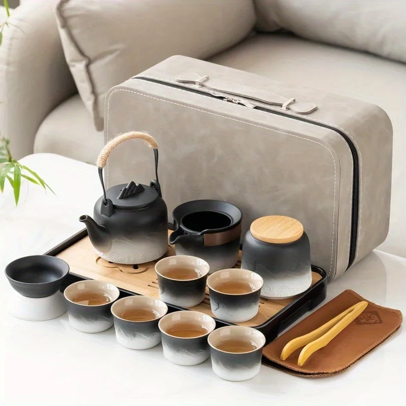 

Outdoor Travel Tea Set Creative Portable Ceramic Kung Fu Tea Set Office Teapot Chinese Tea Ceremony Accessories Friend Gifts