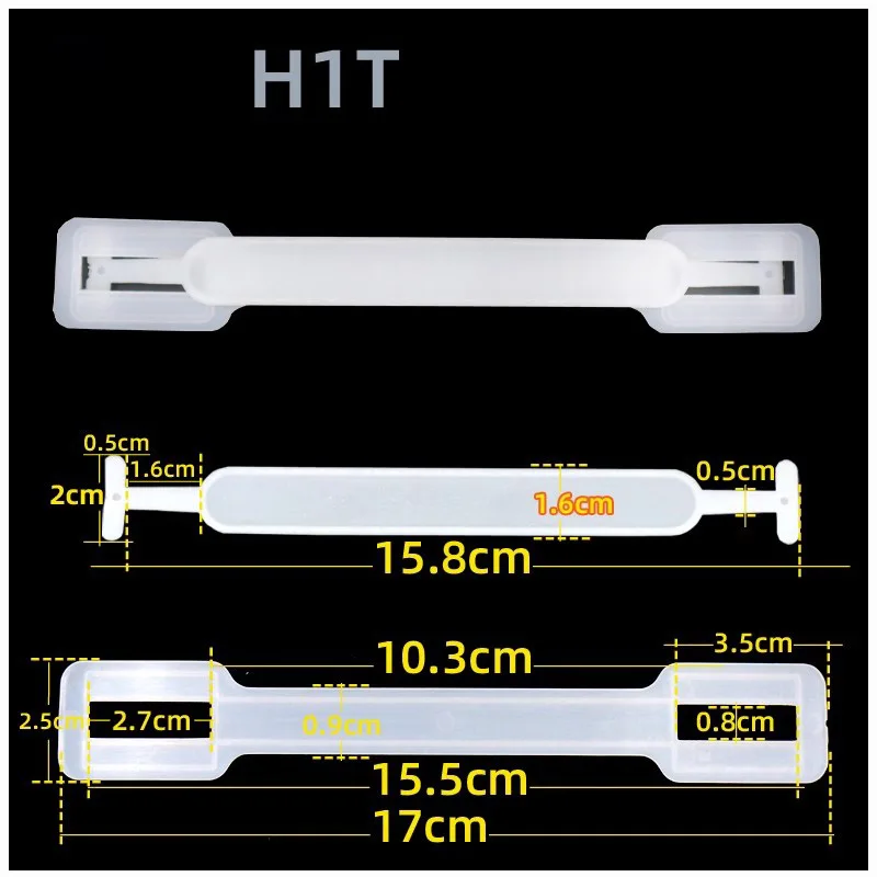 100pcs Plastic Soft Handle Fruit Gift Box Perforated Split Handles Multiple Sizes Transparent Carton Handle Buckles