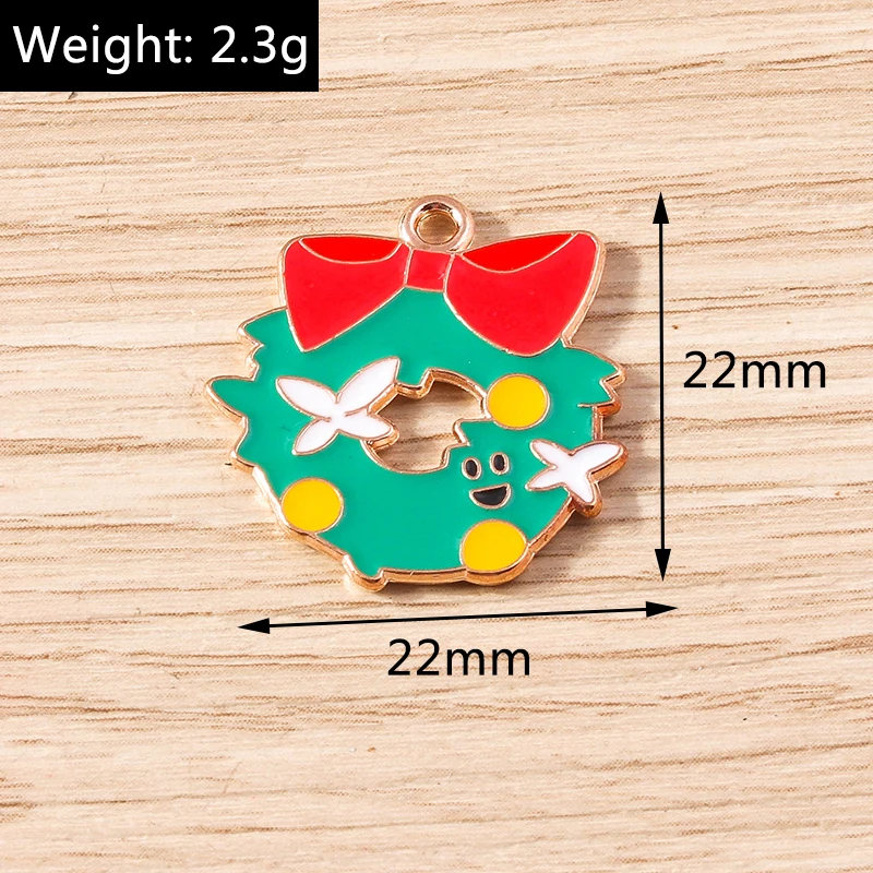 10 stücke mischen niedlichen Emaille Weihnachts baum Schneemann Santa Claus Charms Anhänger für Schmuck machen DIY Ohrringe Halsketten Handwerk liefern – Detail 16