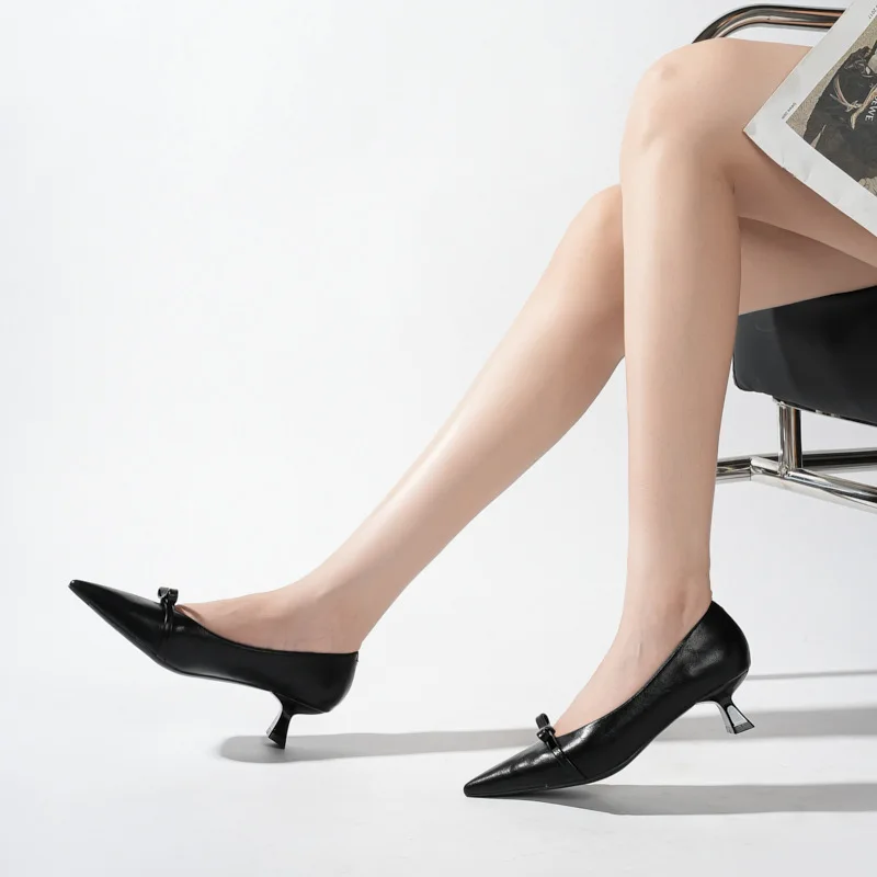 المرأة أشار تو هريرة الكعوب القوس ديكور مضخات الجلود مكتب اليومية حذاء كاجوال حجم 34-40 Q-130