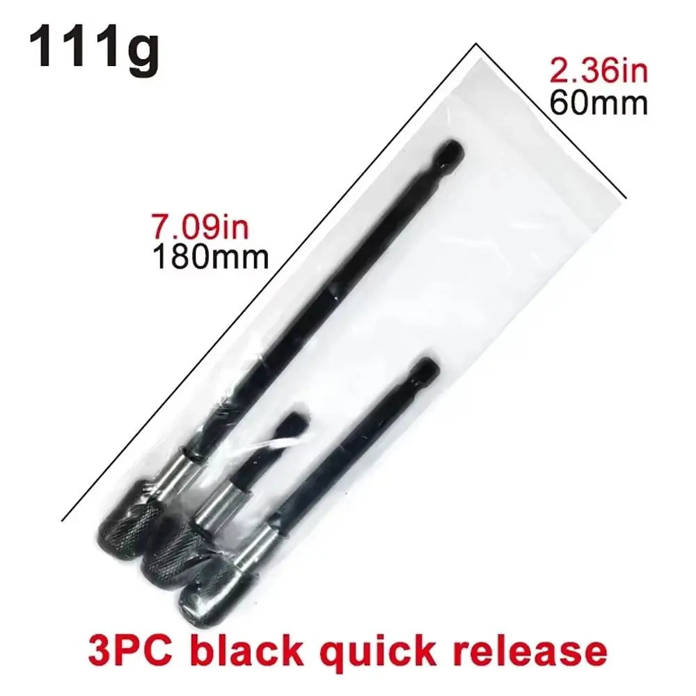 

3Pcs/Set Self-locking Screw Bit Extension Rod Quick Transfer 60-150mm Hexagonal Screwdriver Extension Rod Non-slip Quick Release