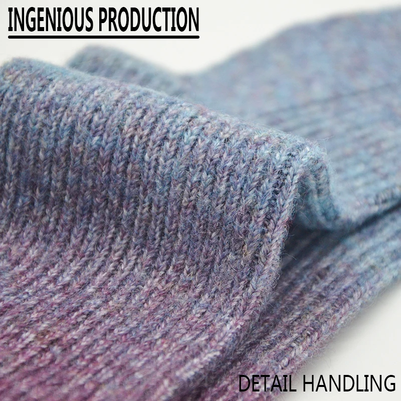 Jielinni wool socks gradient process raw materials, double needle thick needle socks, fine and soft, medium long tube warm socks
