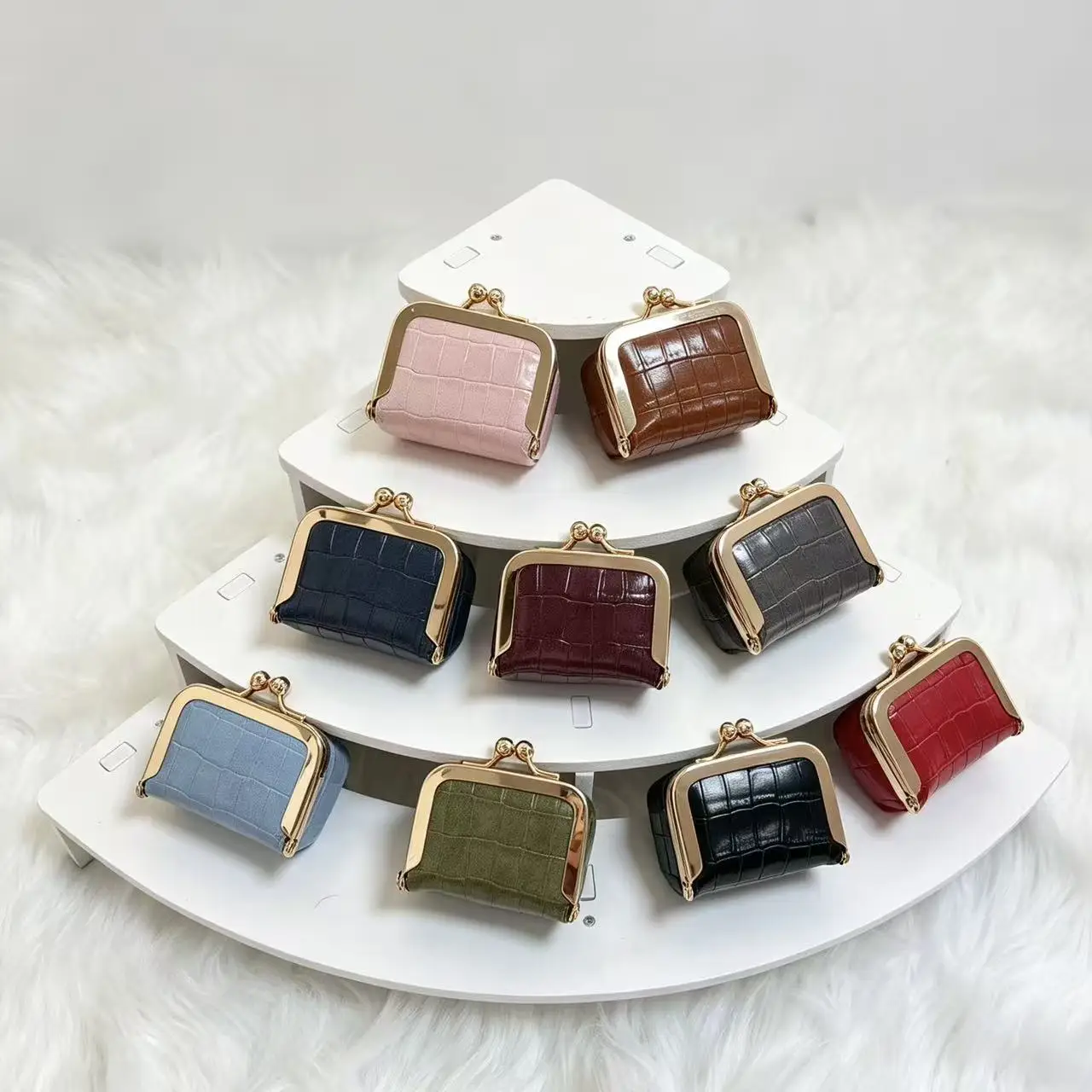 WERLLANDS PU Leather Mini Jewelry Box Crocodile Texture Portable Women Earring Ring Storage Case
