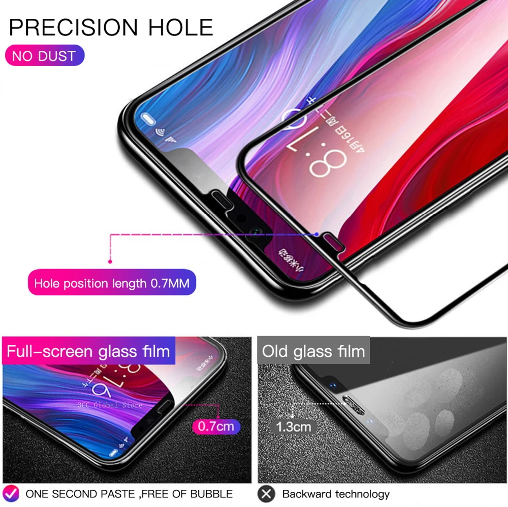 2 Stück gehärtetes Glas mit voller Abdeckung für Xiaomi Redmi Note 8 9 Pro Max 9s t Displays chutz folie für Redmi Note 8t 7 6 5 8pro Glas folie