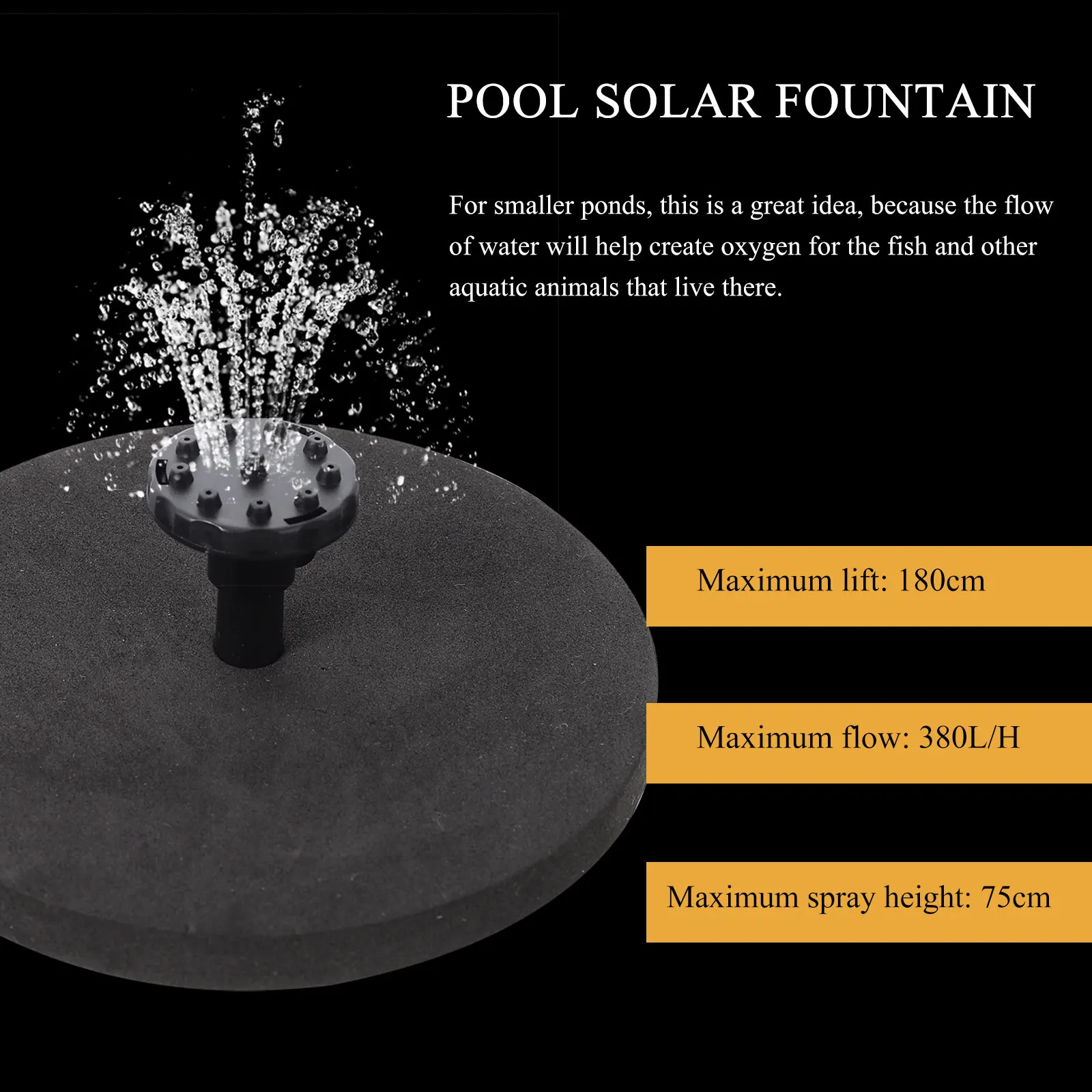 Solar Fountain Pump Kit for Small Pond Bird Bath Garden Outdoor Water Feature Easy Setup