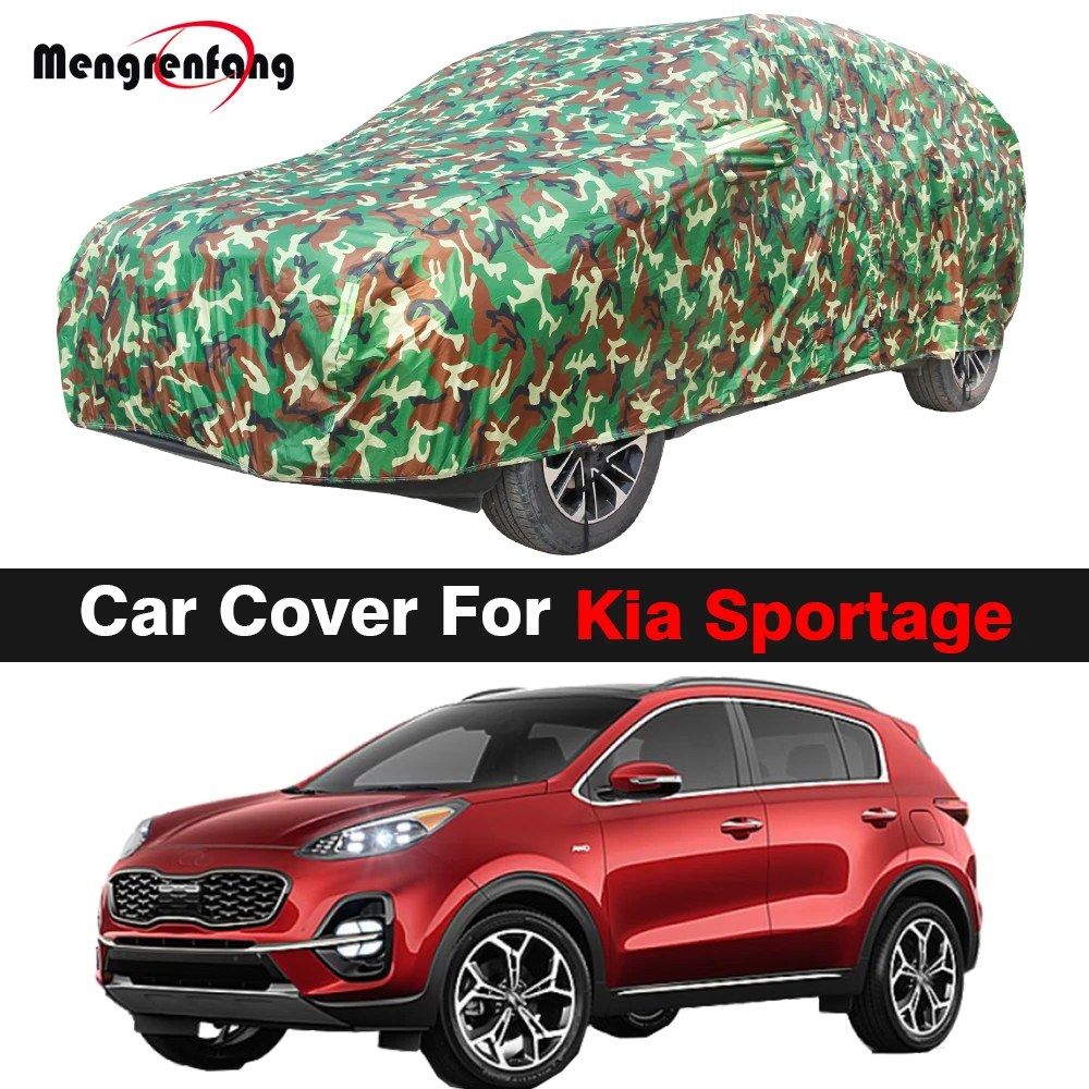 

Полный камуфляжный автомобильный чехол для Kia Sportage 1995-2023, водонепроницаемый козырек от солнца, защита от снега, дождя и ветра, пылезащитный чехол