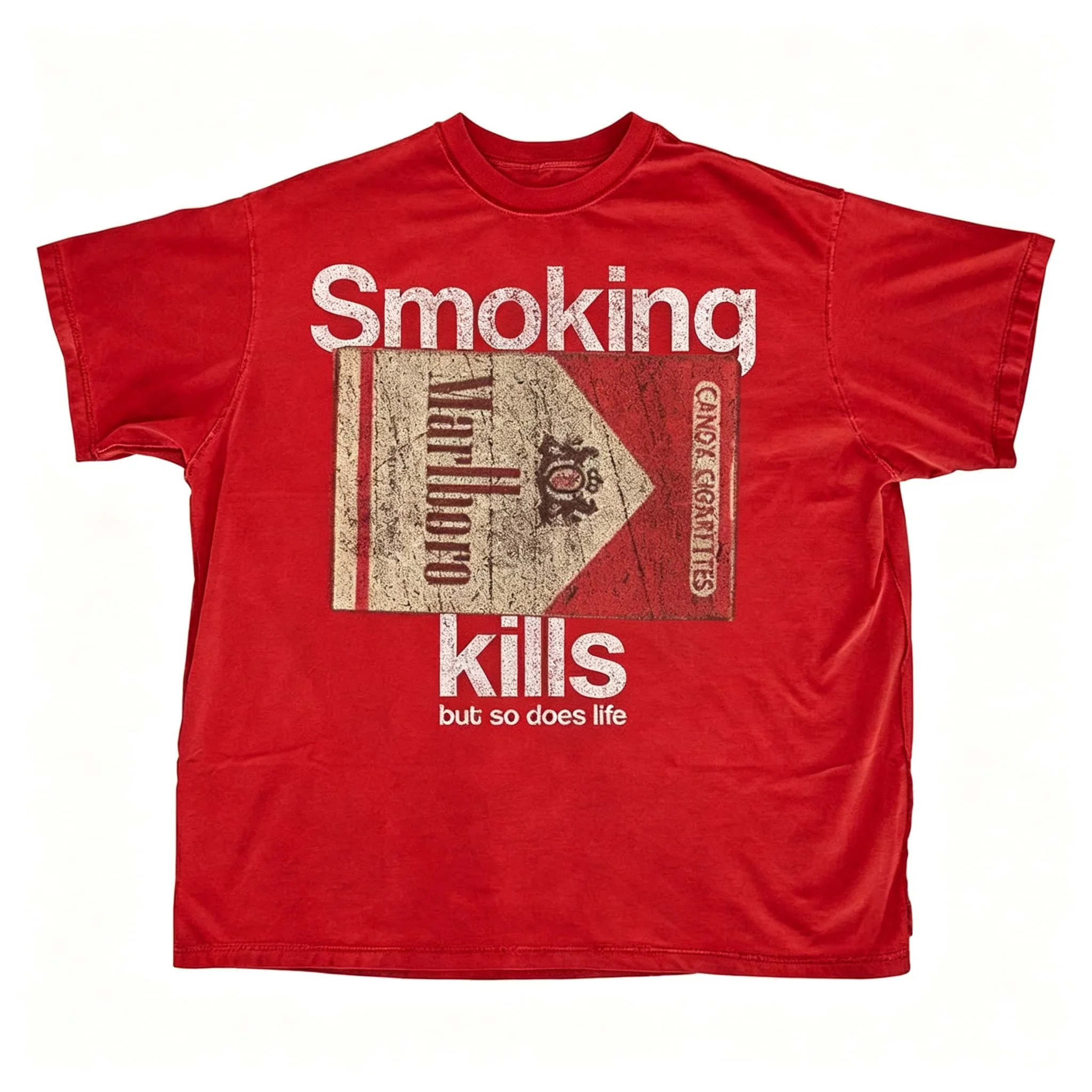 Retro-T-Shirt mit Aufschrift „Räuchern tötet, aber das Leben auch“ – Lässiger, lustiger Stil, Unisex-T-Shirt, Kurzarm, Baumwolle, für Damen und Herren – Detail 9