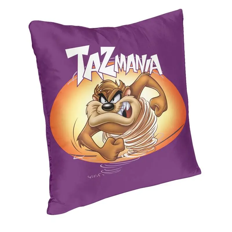 Taz Mania Tasmanian Devil Cushion Covers Sofa Home Decor Cartoon Comic Square Pillow Cover 40x40cm