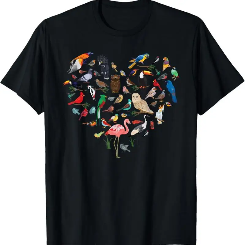Bird Heart Birding Watching Birder Watcher T Shirt