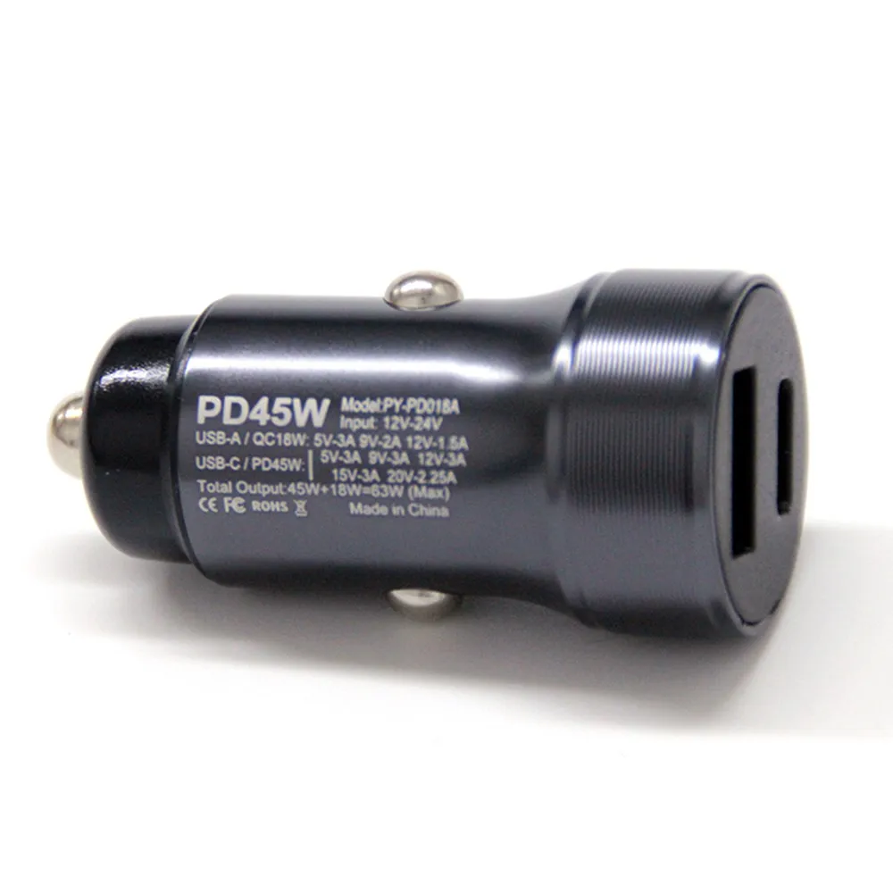 

Автомобильное зарядное устройство USB типа C, разъем PD 45 Вт, адаптер для быстрой зарядки для iPhone 16, 15, 14