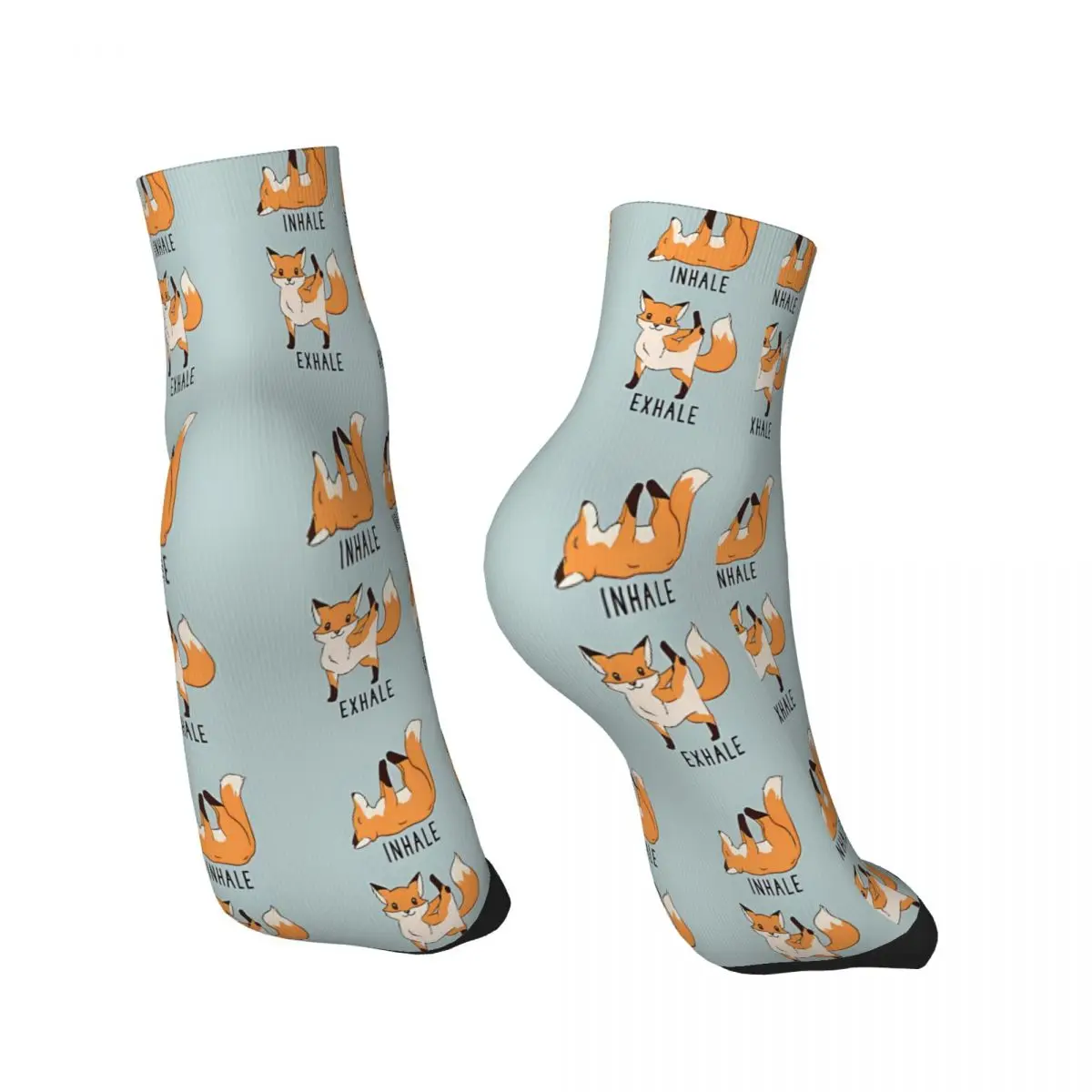 Inhale Exhale Fox Yoga Animal Ankle Socks Male Mens Women Summer Stockings Hip Hop