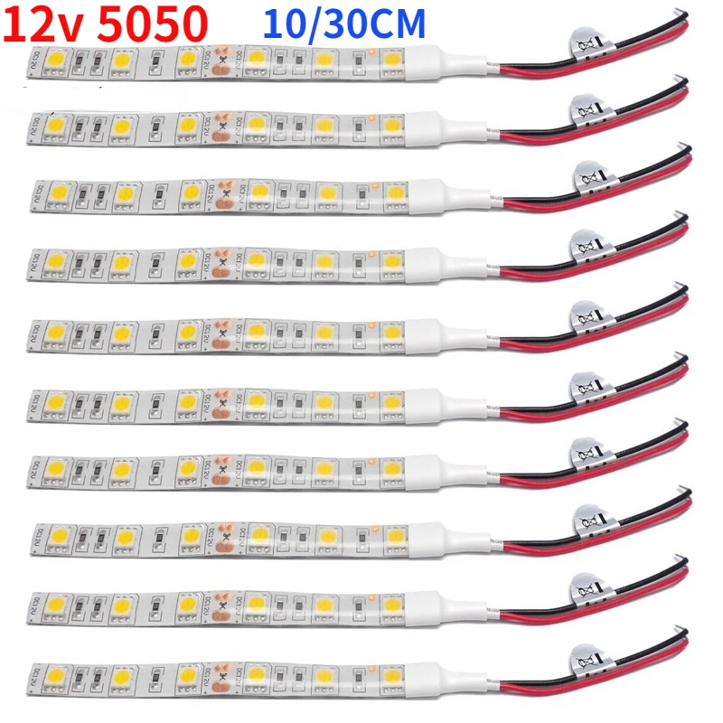 5pcs DC12V 10cm 6leds 30cm 18LED Strip Light SMD5050 No-Waterproof Led Tape flexible Strip Light Tira Home Decor Lamp Car Lamp