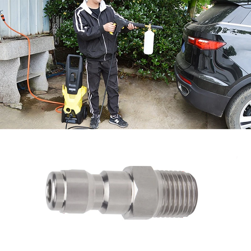 Pressure Washer Snow Foam Quick Plug Connector 1/4 Inch To Spray-Gun Wand Lance Adapter Quick Disconnect Release Fitting