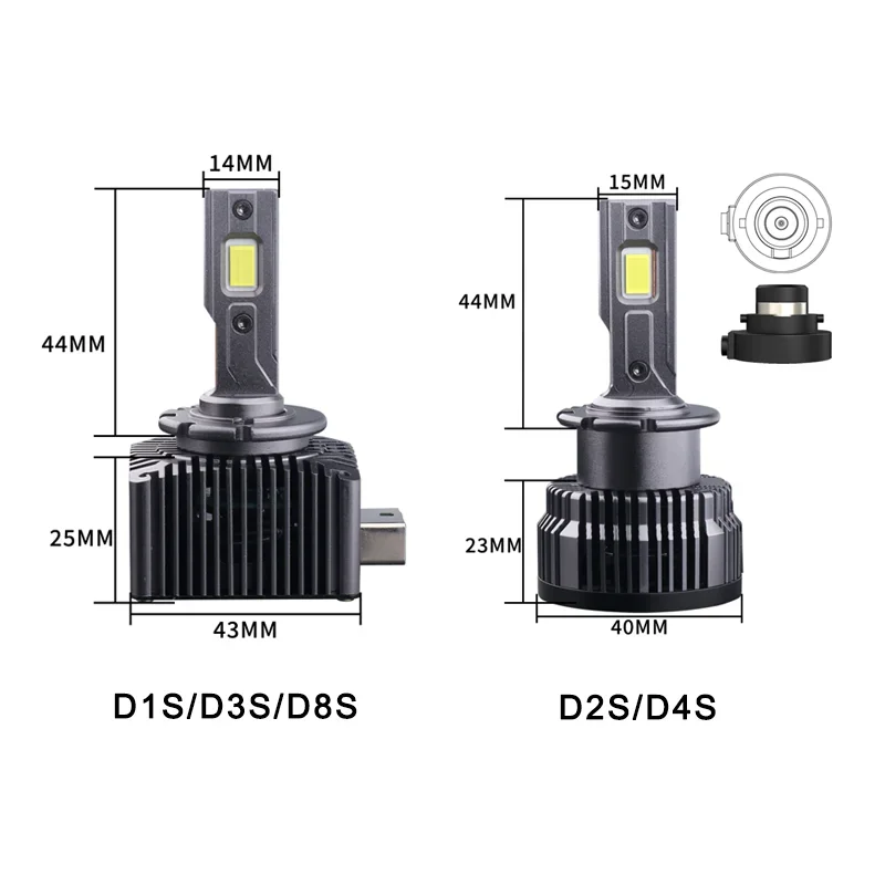 D1S D3S LED Headlights HID D2S D4S D8S 70W Auto lamp High Low Beam D2R D4R CANBUS Led Two-sided CSP Chip 6000K Plug&Play 12V 24V