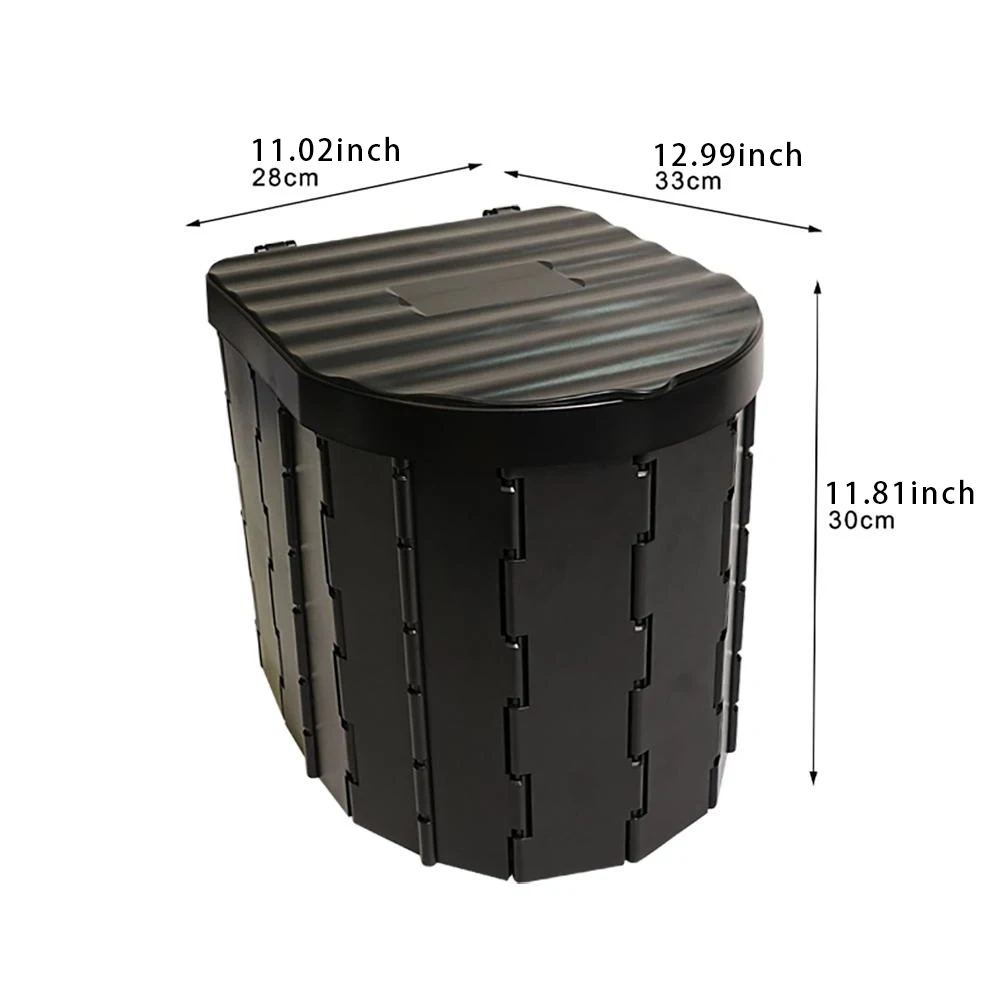 Black Toilet Camping Car Travel Washable Plastic Potty Portable Emergency Folding Camping Toilet