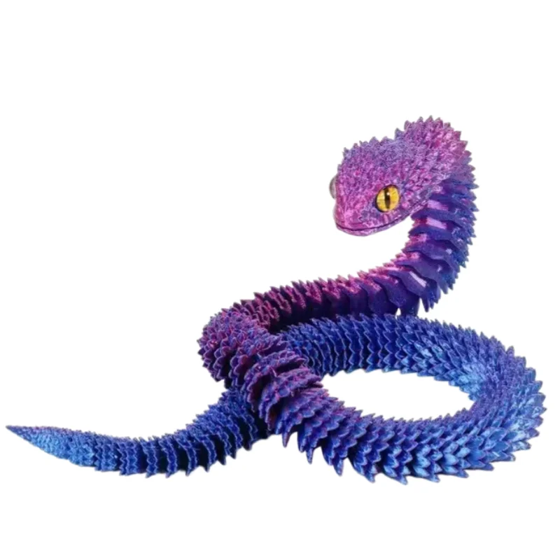 30CM Neue 3D-Gedruckte Realistische Schlangenfigur mit Beweglichen Gelenken, Fidget-Spielzeug, Simuliertes Schreibtisch-Ornament, Tiermodell-Geschenk