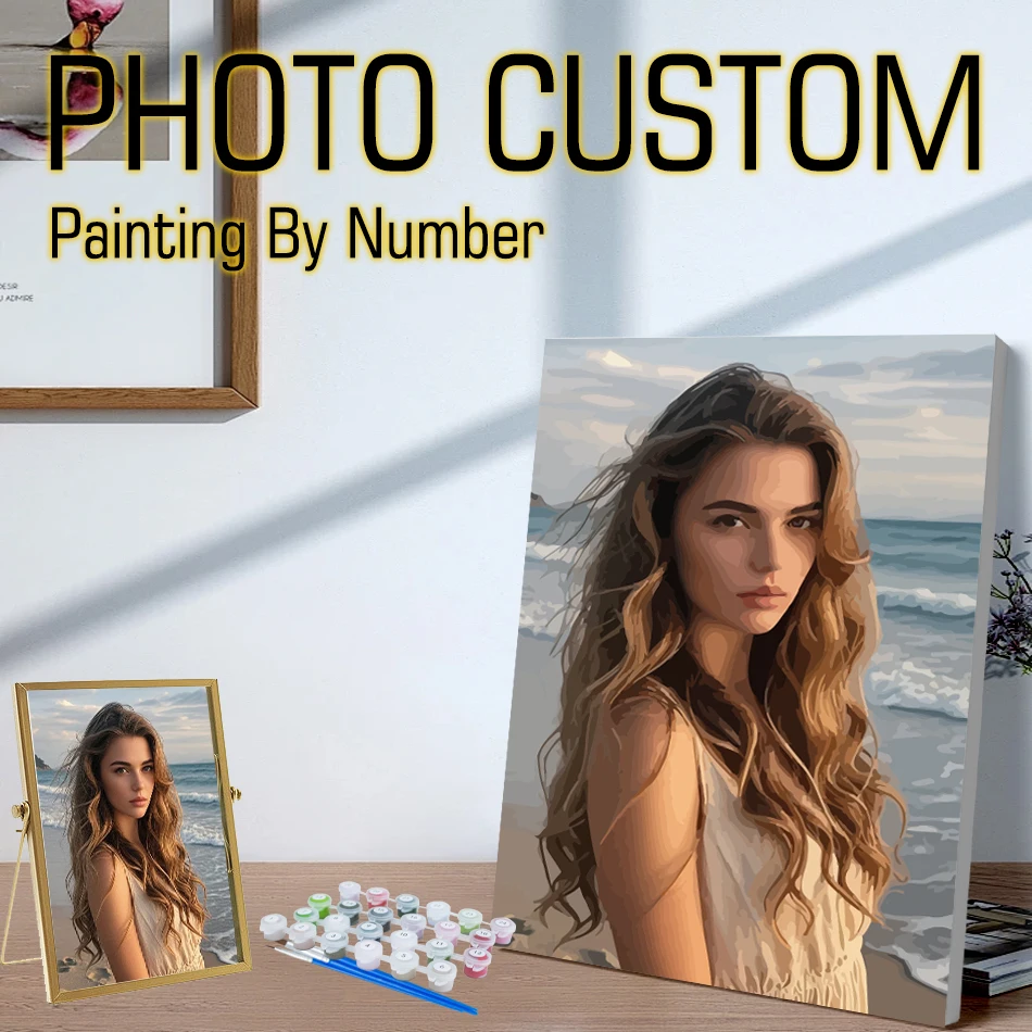 

243648 Color PhotoCustom Painting By Numbers For Adults Coloring By Number Canvas painting Portrait Family Personalised Photo