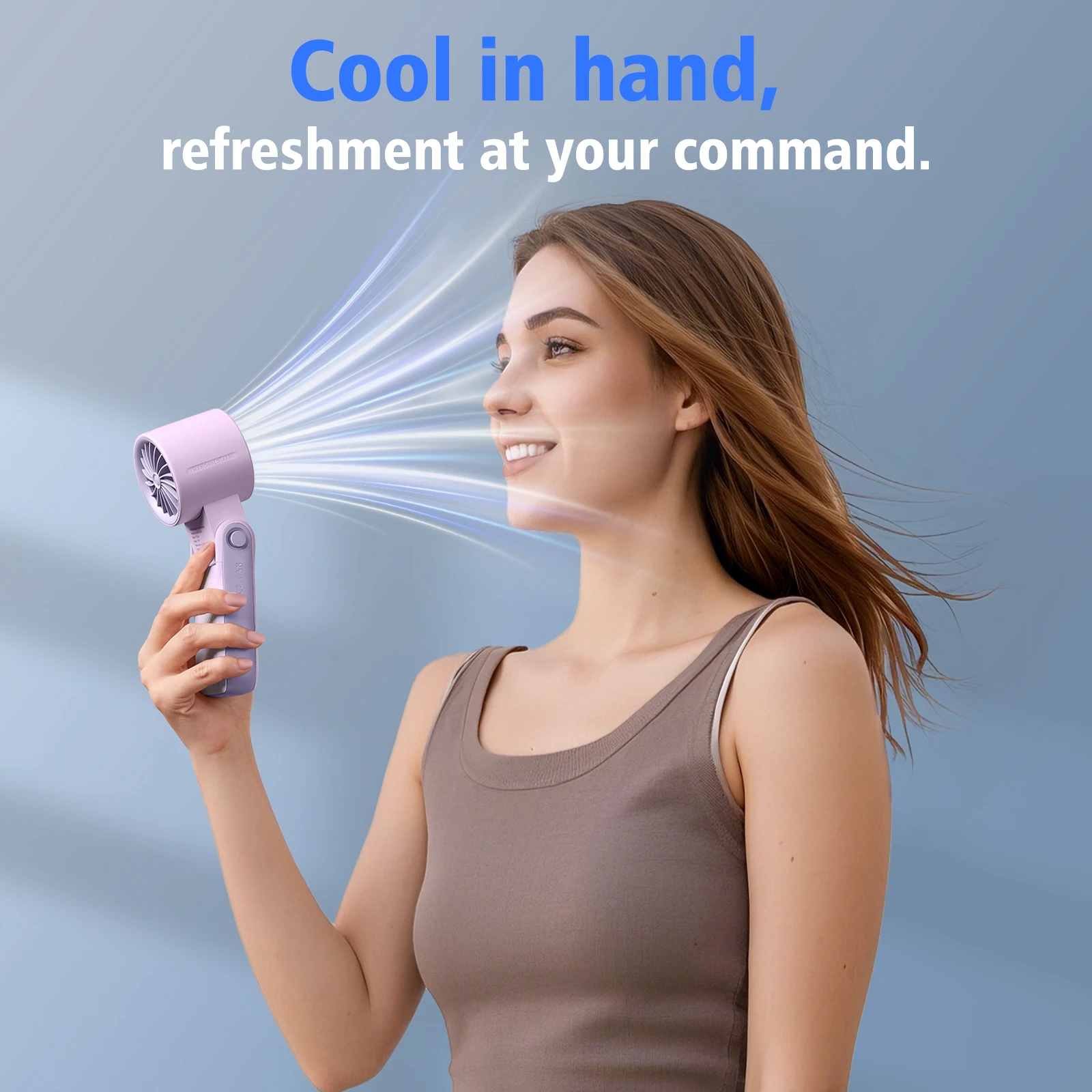 Eary handventilator met 6000 mAh batterij-aangedreven 100 snelheden verstelbare opvouwbare persoonlijke ventilator digitaal display cadeaus voor dames kinderen
