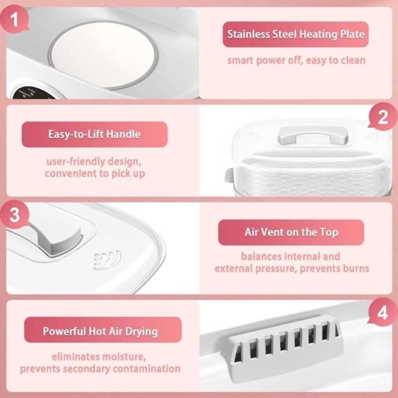 Writing materials Single Infant Milk Toastier Sterilizer Dryer Efficient Heating Fog Sanitization Rapiddry Feature Eight angled