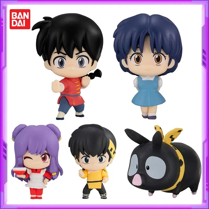 Original BANDAI Gachapon Ranma 1/2 Ranma Tendou Akane Hibiki Ryoga Shampoo PVC Anime Figures Action Figure Christmas Model Toys