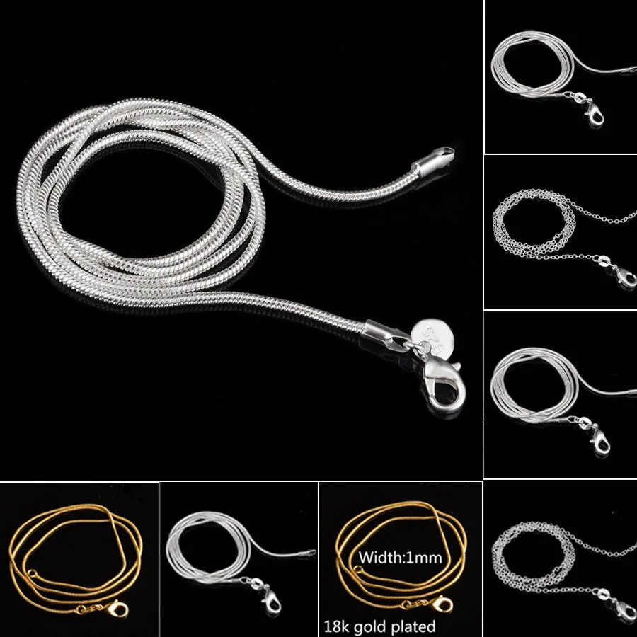 Fashion Neckalce 1mm Snake Bone Chain Silver color Necklaces For Women Men Statement Jewelry Chokers 2023 Choker Jewellery Charm