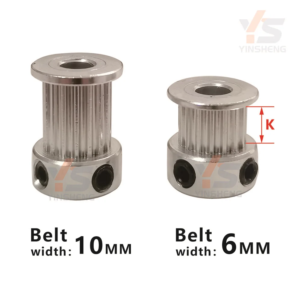 2GT K Type 21 22 23 24 25 26 28 30Teeth Synchronous Wheel Bore 4 To 15MM Belt width 6 10 15MM G2M Timing pulley 3D Printer Parts