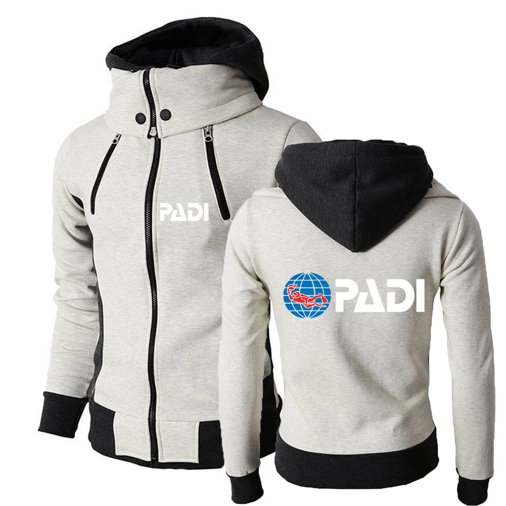 2024 Scuba Driver Padi New Men Hoodie Fashion Oblique Zipper Designe Good-Quality Causal Comfortable Printing Tops