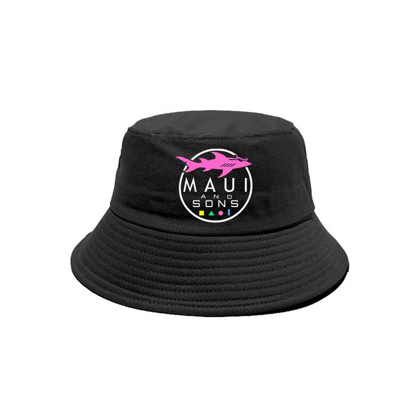 Maui And Sons Shark Bucket Hat Cap Hombres Mujeres Unisex Panamá Cap al aire libre Verano Ajustable Bob Caps MZ-585