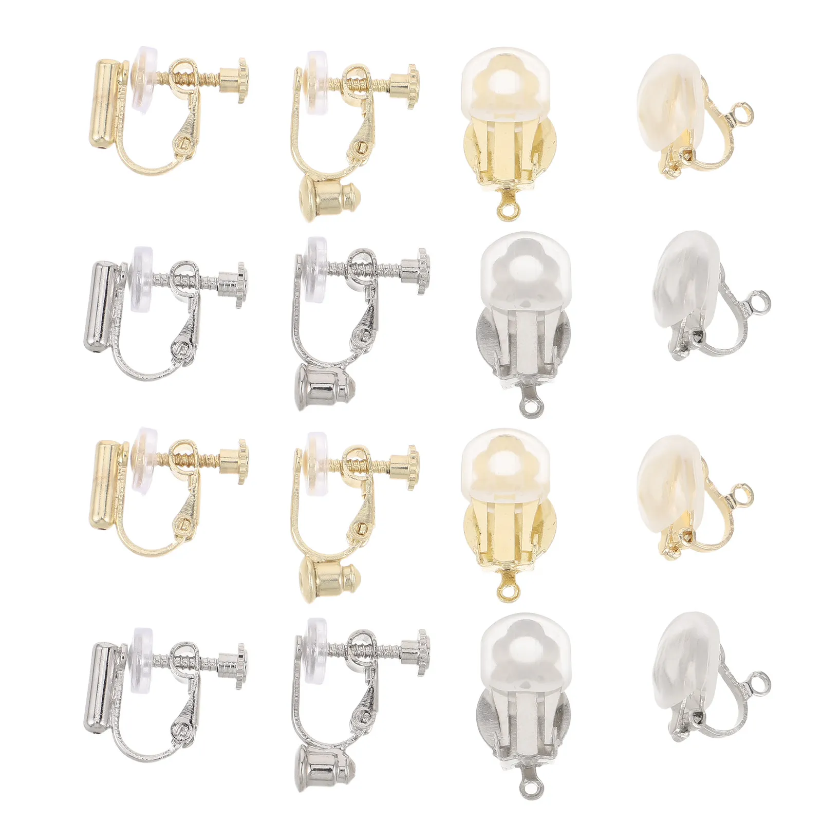 

Набор из 16 компонентов для изготовления клипс-серег с силиконовыми накладками для чувствительных ушей, для самостоятельного изготовления серег-клипс