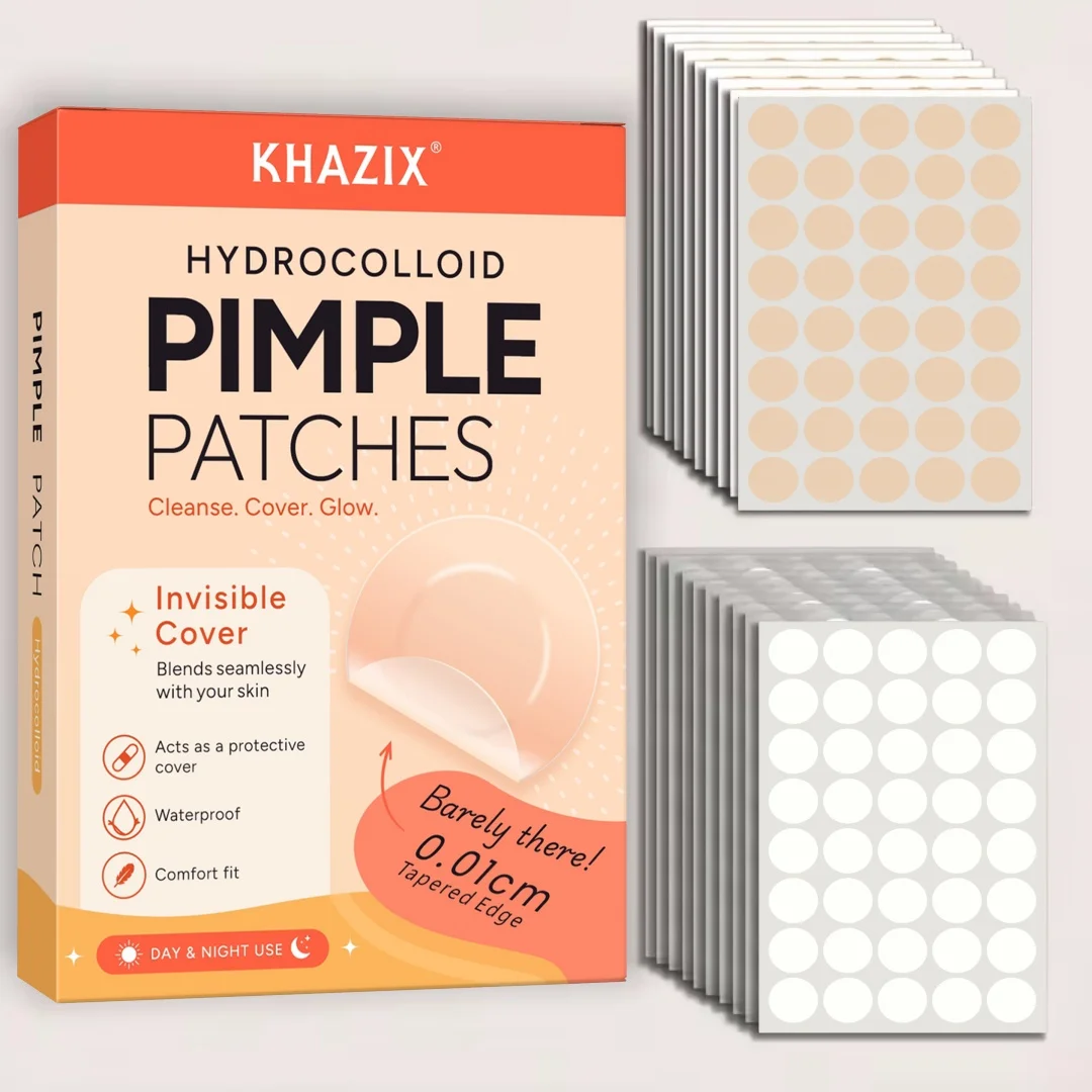 400/800Pcs Hydrocolloid Face Concealer Patches, 2 Shades Nude & Clear, Invisible Waterproof Skin Stickers, Day Night Use